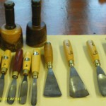 Carving tools in workshop