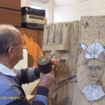 Mike carving neptune in early stages